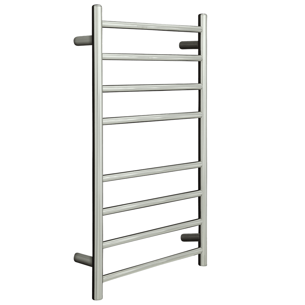 Thermorail Brushed Round Profile Heated Towel Rail W530xH1120xD122